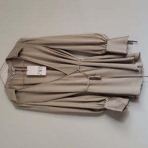 Mini Satin Dress, Small, Silver